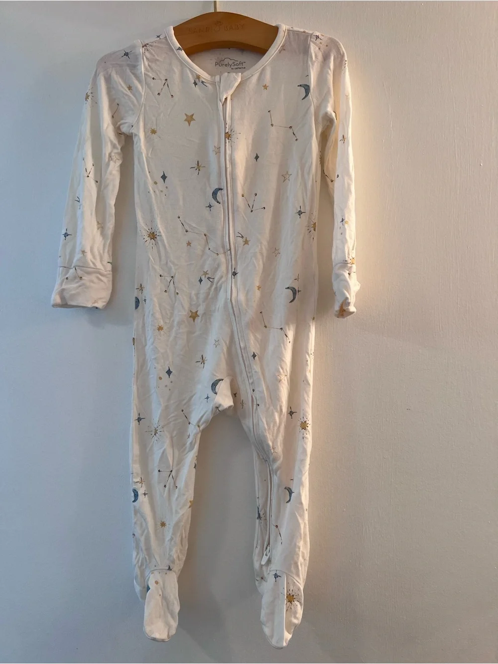 Three Carter's Purely Soft Two-Way Zip-Up Onesies